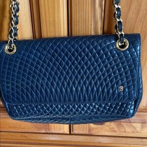 Bally Navy Quilted Shoulder Bag